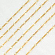 V235GF. 14k Gold Filled Curb and Diamond Cut Marina Link Chain